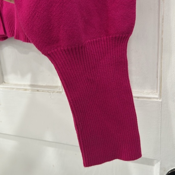 NWT Express Skimming V-Neck Dolman Sleeve Cardigan in Bright Pink Fuschia - L - Picture 7 of 11